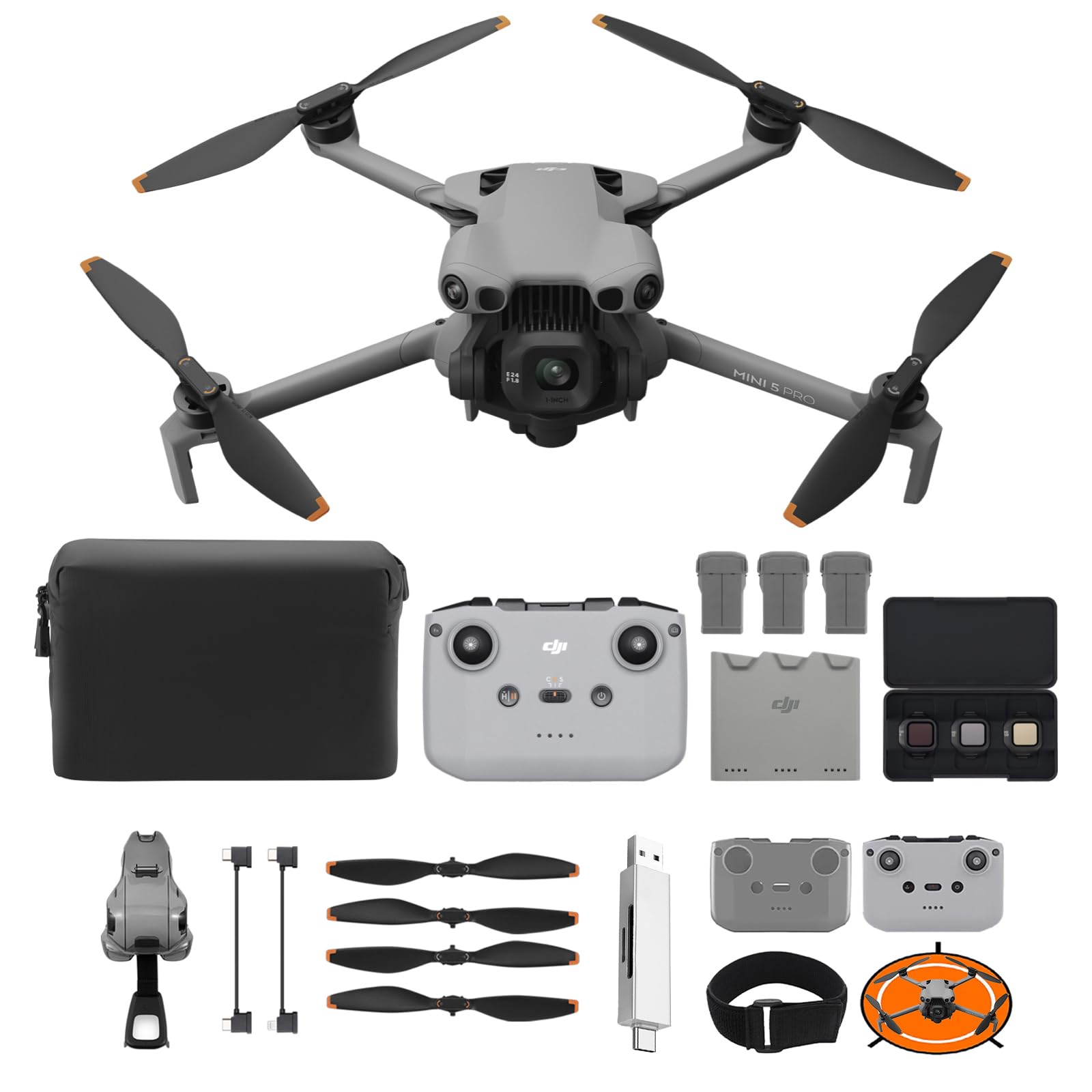 DJI Mini 5 Pro Combo Fly More con DJI RC-N3, drone con fotocamera, CMOS da 1 pollice (Mini 5 Pro RC-N3 Bundle 2)