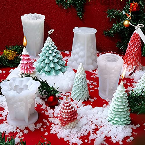 Stampo In Silicone Per Candele E Sapone | Forma Di Albero Di Natale | Per Gesso E Resina | Stampi Fai Da Te Per Decorazioni Natalizie E Portacandele