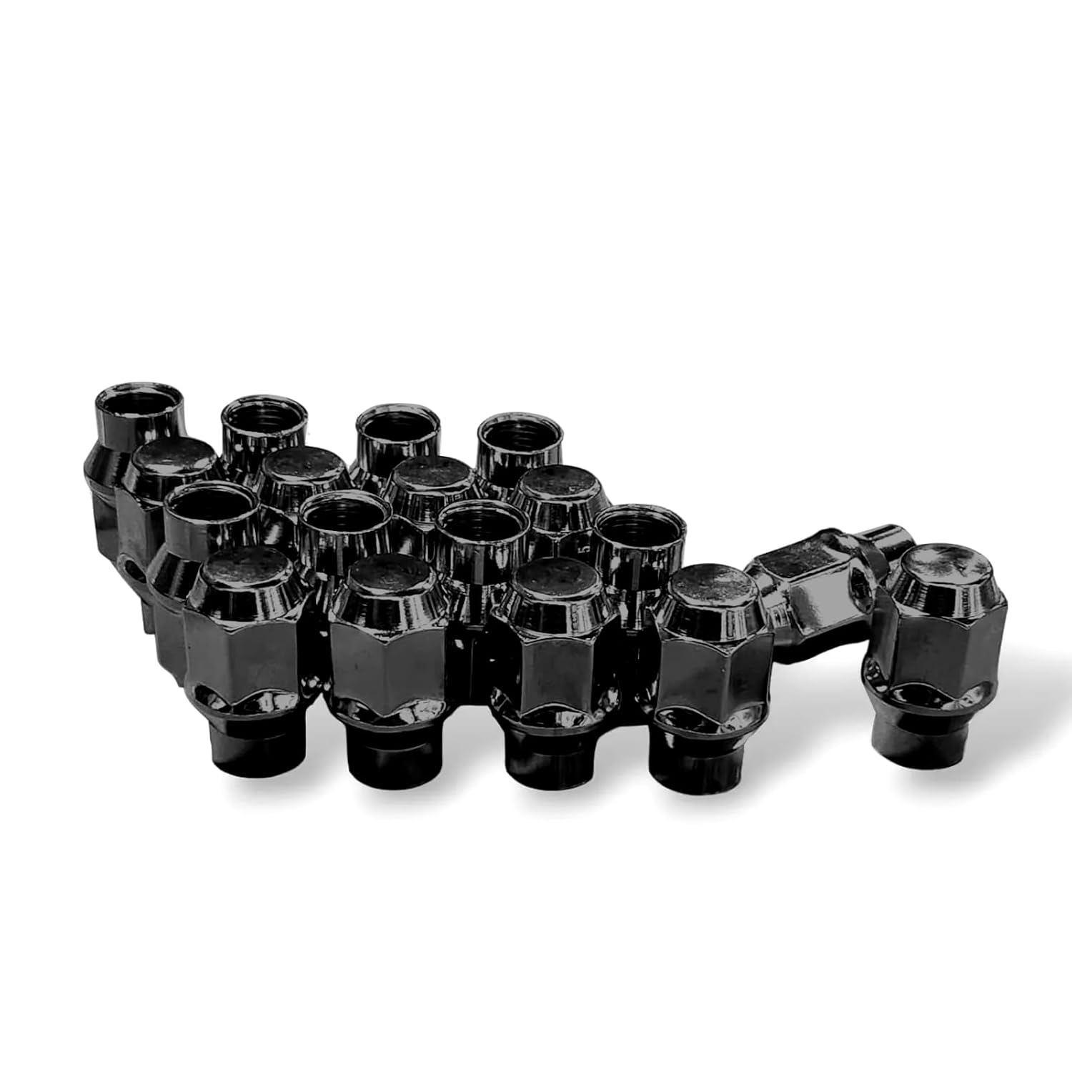 7/16"-20 ET Style Lug Nuts, Hunting Horse 32 Pack 1.44" Tall 3/4" Hex Conical Seat Chrome Lug Nuts