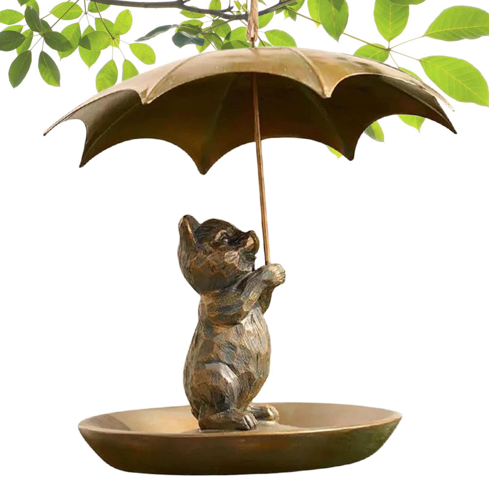 Mangeoire pour oiseaux étanche en métal avec toit parapluie protecteur