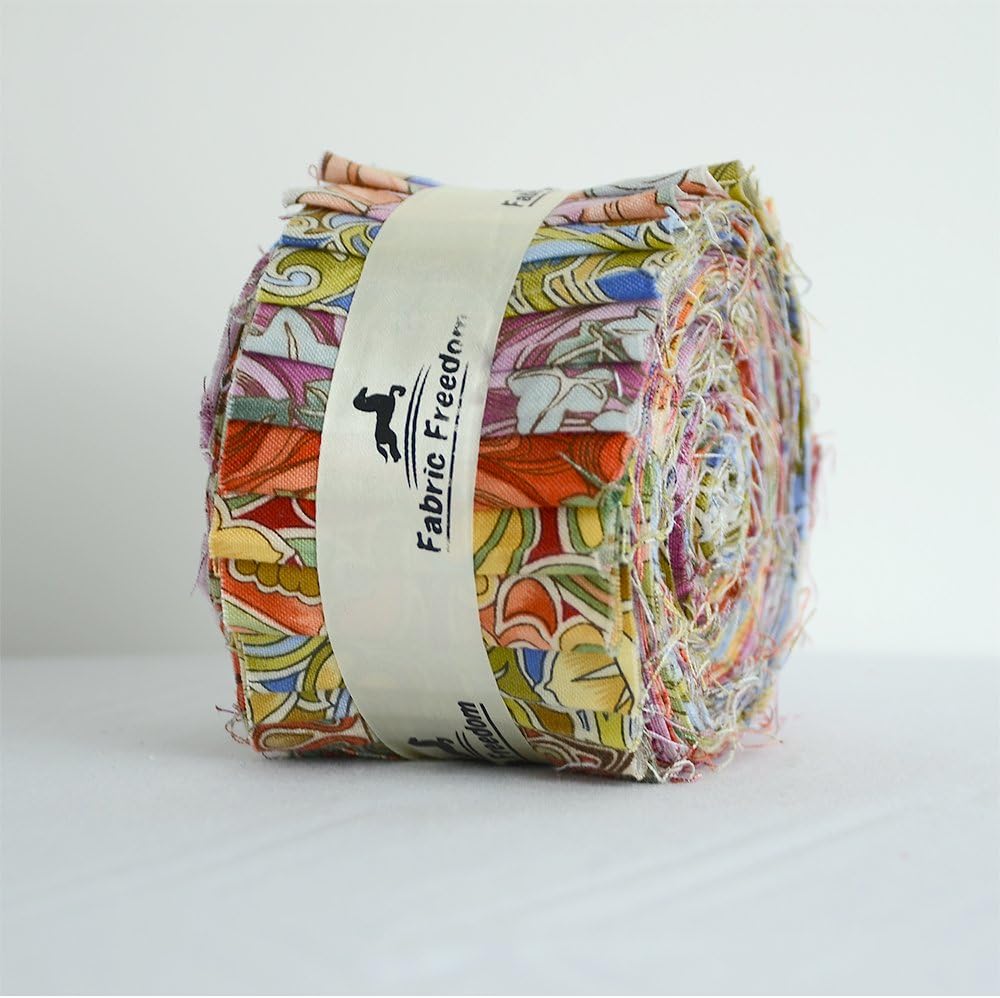 100% Cotton Jelly Rolls Fabric Material for Quilting, Patchwork, Sewing Age of Elegance Design by Fabric Freedom - Pack of 20 Strips (2.5 inch Width x 42 inch Length) Approximately 1.25 Metres
