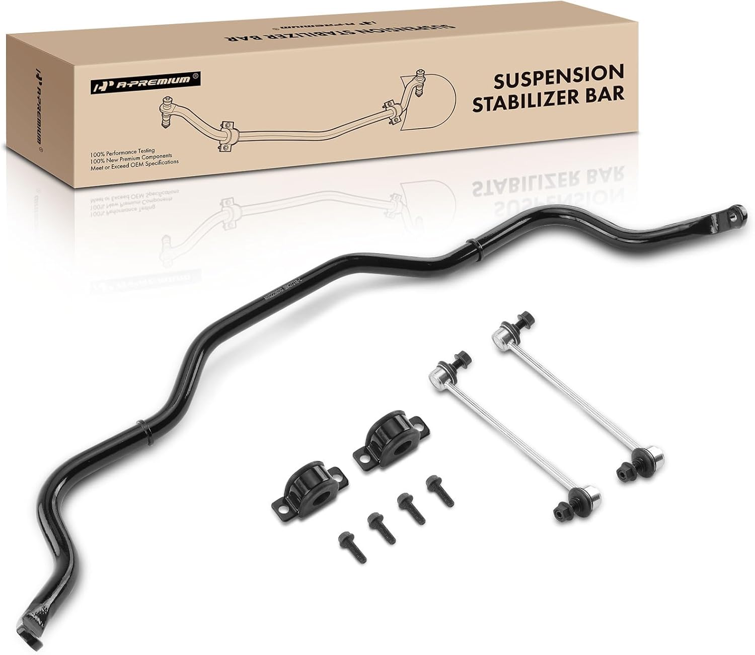 A-Premium [25mm] Front Suspension Stabilizer Bar Link Kit, with Sway Bar End Link & Bracket Compatible with Chevrolet Equinox 2010-2017 & GMC Terrain 2010-2017, Replace # 25918985