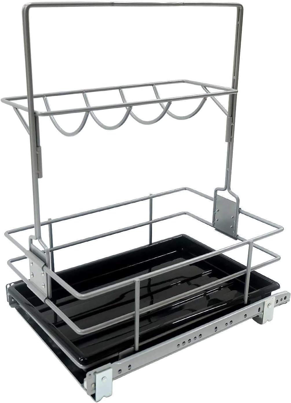 Under Sink Organizer（11.18" W X15 D） Pull Out Cabinet Organizer For Cleaning Supplies, Under Sink Slide Out Cleaning Caddy, Under Kitchen Bathroom Sink Organizer