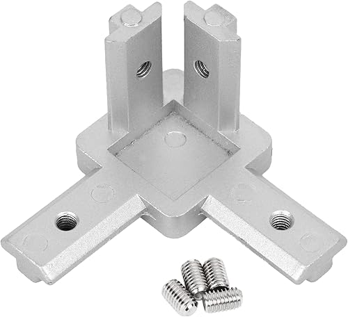 Miniatura 3 de 4 Psc 2020 Series - Conector de soporte de esquina de extremo europeo de 3 vías, para perfil de extrusión de aluminio con tornillos para ranura en T