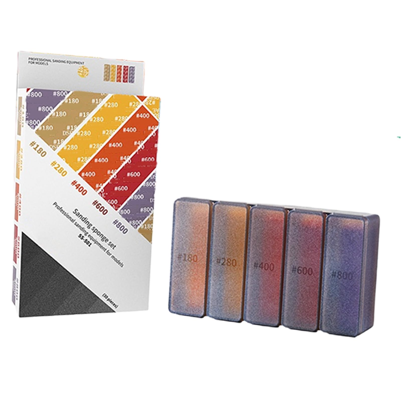 1Set Sturdy Sanding Sponge Set with Multiple Grits Perfect for Detailed Model Finishing and Projects Sandpaper Set