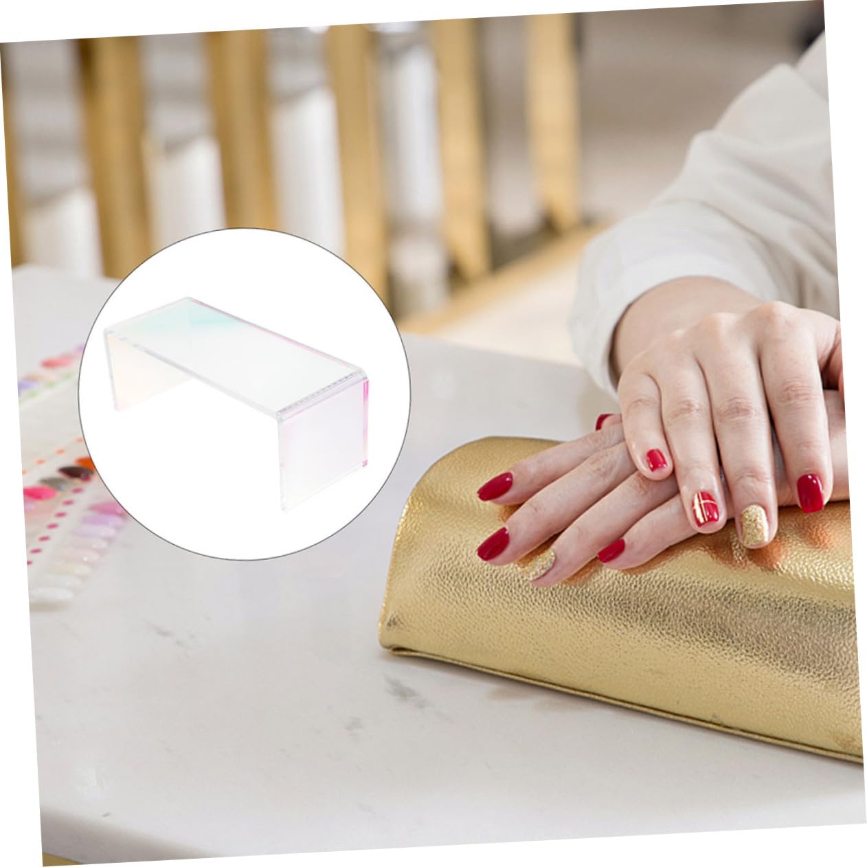 GANAZONO Poggiamano per Unghie in Acrilico, Cuscino per Manicure Spesso e Comodo, Supporto Portatile per Nail Art a Casa in Salone