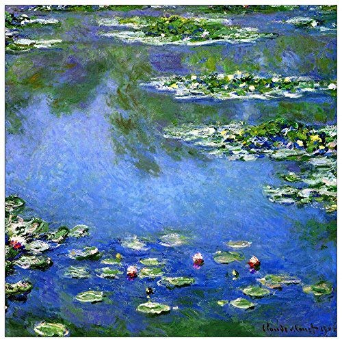 Water Lilies Monet panneau décoratif en bois multicolore 70x70 cm