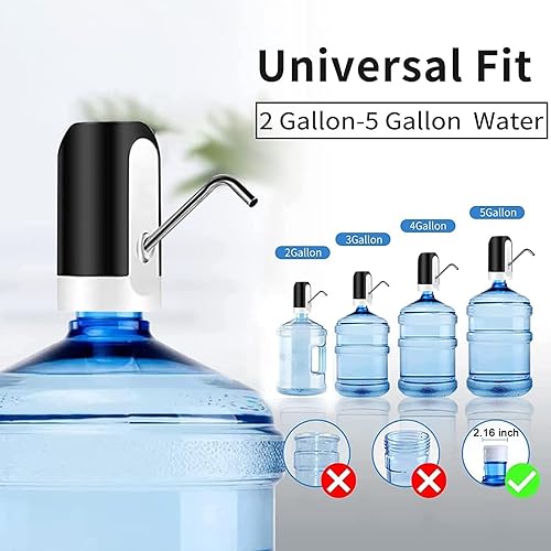 Miniatura 3 de Dispensador de botellas de agua de 5 galones, bomba de botella de agua de carga USB, dispensador de agua portátil para beber eléctrico para 2-5