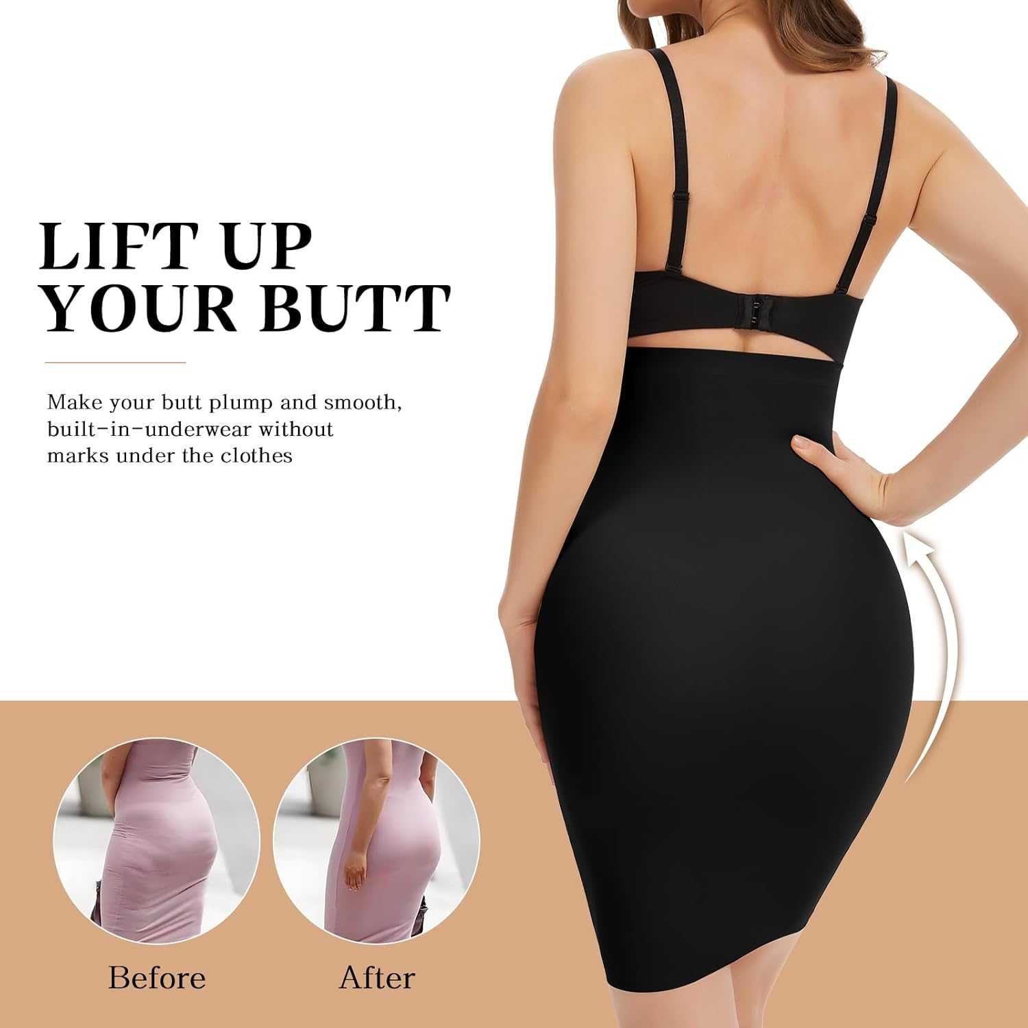 JOYSHAPER High Waist Half Slips for Women Under Dresses Tummy Control Seamless Shapewear Slip Body Shaper - Image 3