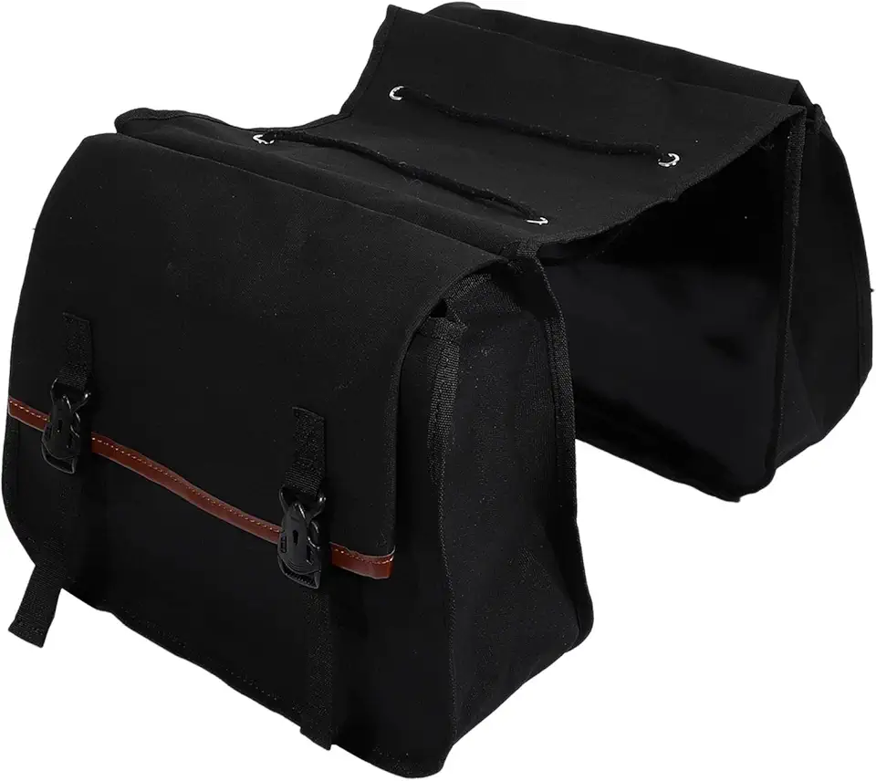 X AUTOHAUX 1Pair Motorcycle Saddlebag Side Tool Bags Cycling Motorcycle Luggage Bag Quick Release Buckle Waterproof Canvas Black 35.83''x15.35''