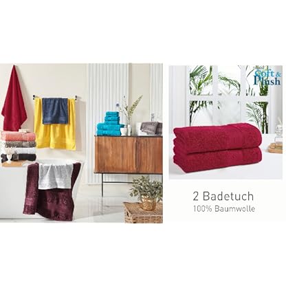 TRIDENT Badehandtuch Set - Soft and Plush - 4-teiliges Badetuch-Set, 500 GSM, 100% Baumwolle Handtuch Set, Feather Touch… – Bild 8