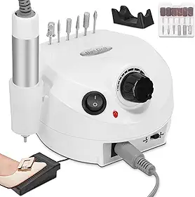 Motor de Unha, Lixa de Unha Eletrica,110V-220V, Lixa Eletrica para Unhas, Lixadeira de Unha, Motor Porquinho, Lixadeira Motor Elétrica Unha Profissional com Pedal para Unhas Nail Drill Profissional