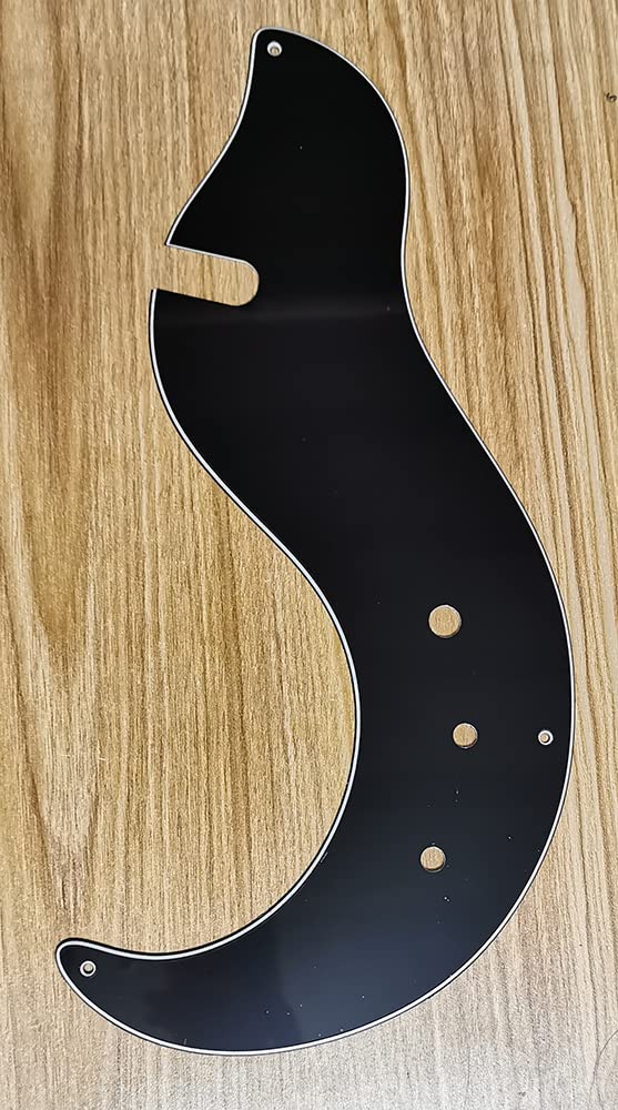 Pleroo Guitar Accessories Pickguard for DANELECTRO DC59 Guitar Scratch Plate Replacement (Color : 3Ply Black)