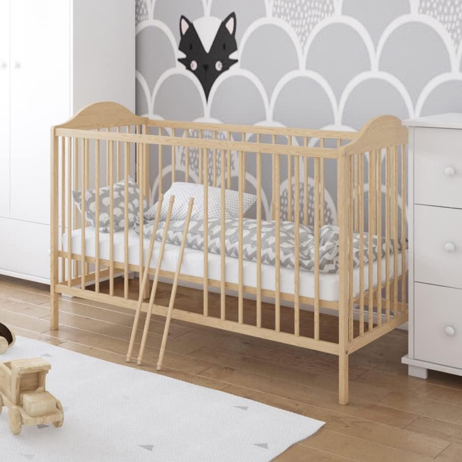 ALAVYA HOME Babybett Tora 60x120cm - Massivholz Mit Schublade Weiß