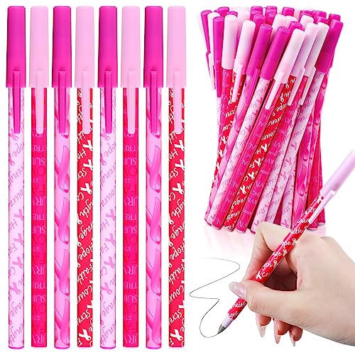 Stylos à bille cancer du sein ruban rose lot de 120 fournitures caritatives