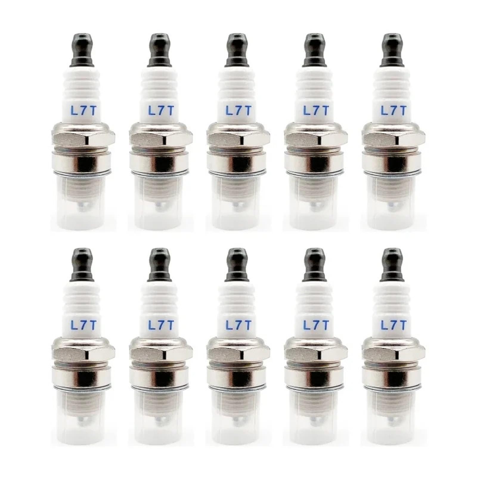 Compatible con bujía L7T, Paquete de 10 Tapones de Repuesto for desbrozadora, Motosierra, Motor de jardín