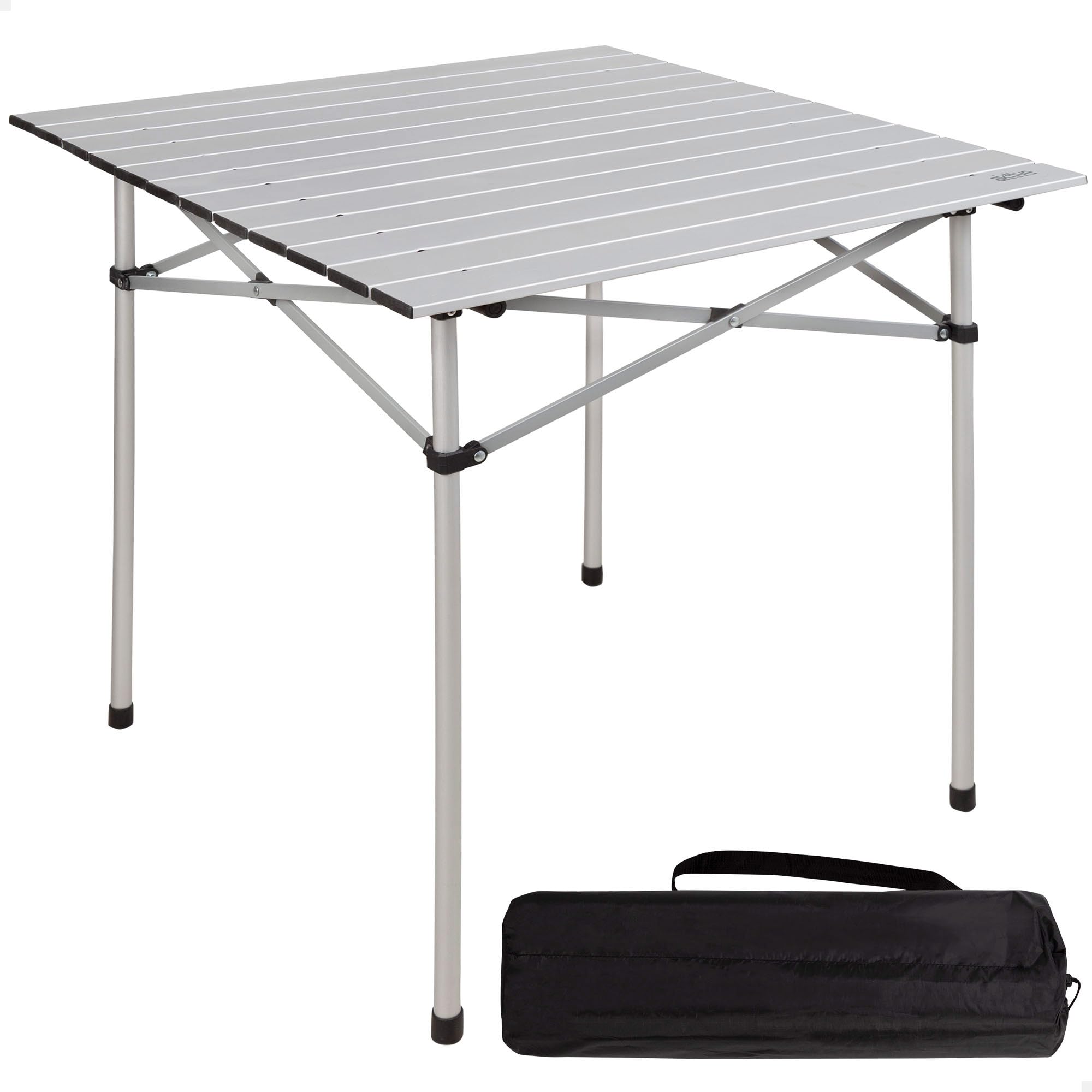 Tavolo Pieghevole Da Campeggio Aktive Sport 80x60cm - Bianco, Leggero, Per Esterno E Interno