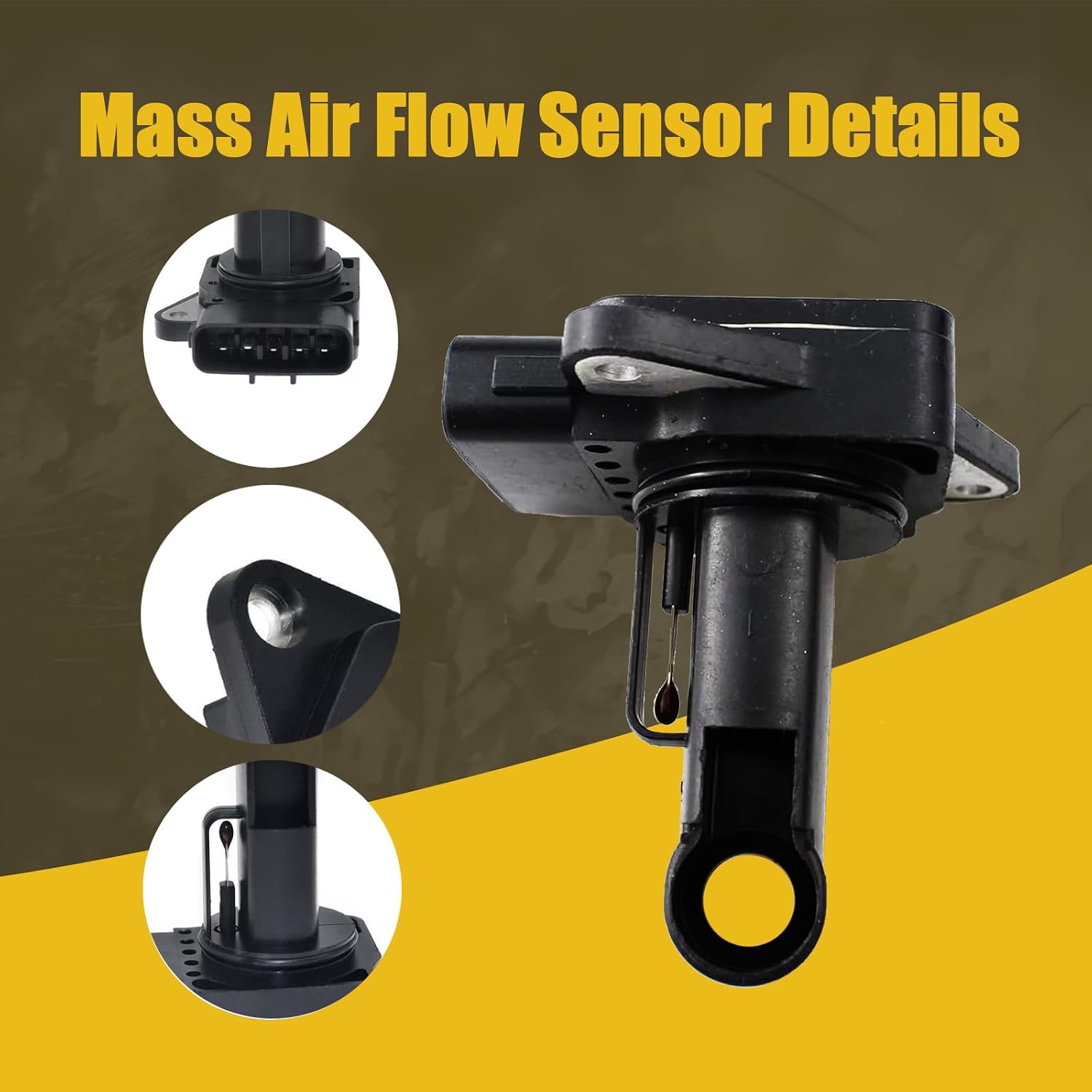 Mass Air Flow Sensor 22204-22010 fit for Toyota 02-06 Camry 03-08 Corolla 01-10 Highlander 00-07 4Runner 99-10 Tacoma 3.4L 4.0L 01-05 RAV4 03-08 Pontiac Vibe & 07-11 Lexus GS450h, 5 Prong