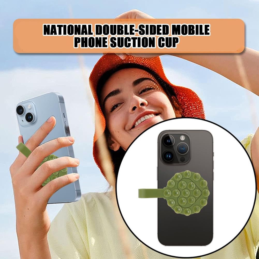 8 Impugnature Adesive In Silicone Per Telefono - Supporto A Ventosa Multiuso Per Selfie, Auto, Casa - Colori: Nero, Bianco, Grigio, Blu - 3