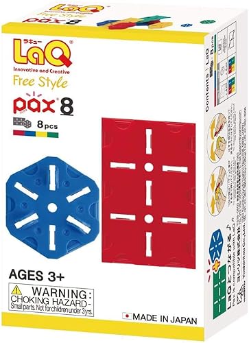 LaQ Pax 8 | 8 piezas | Edad 3+ | Bloque de juguetes de construcción creativo y educativo | Fabricado en Japón