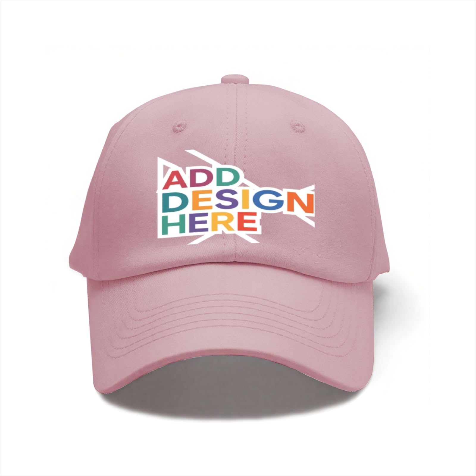 Miujonvy Unisex Pink Customized Snapback Hat Personalized Text/Logo/Image Dad Hat Adjustable Metal Button Hat