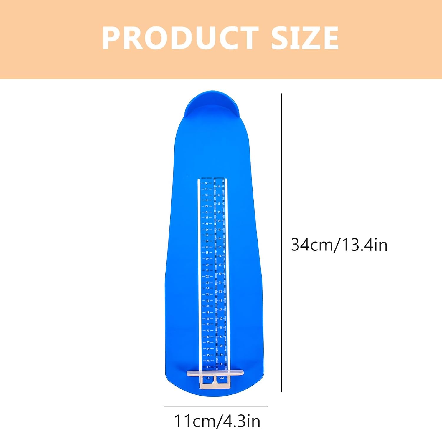 Foot Measurement Device Shoe Sizer for Adults and Eu Accurate Foot Measuring Ruler Lightweight Portable Blue