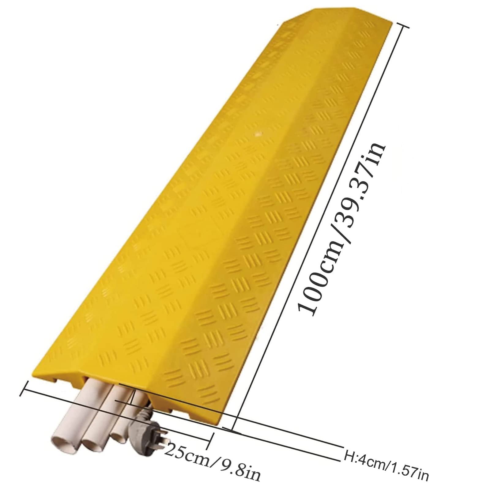 100x27.5x3.5 cm, Protector De Cable/Pasacable De Plástico 1 Pieza 1 Vía Canaleta Pasacables De Suelo Canal Protector De Cables De Capacidad Máxima De Carga 1350 Kg/Eje