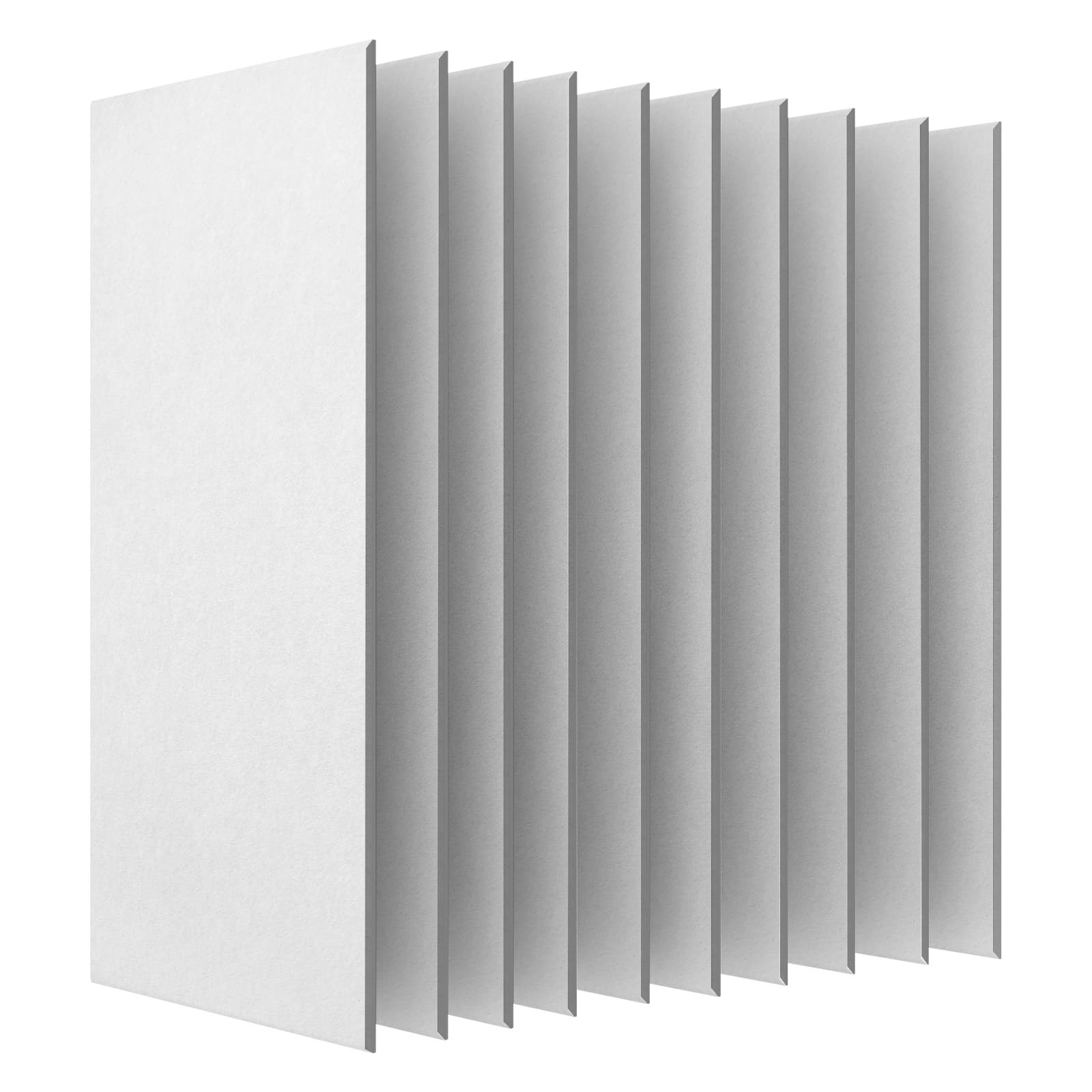 View 1 of 10 Pack Acoustic Panels, 47.2 x 23.6 Inches Sound Proof Panels, White