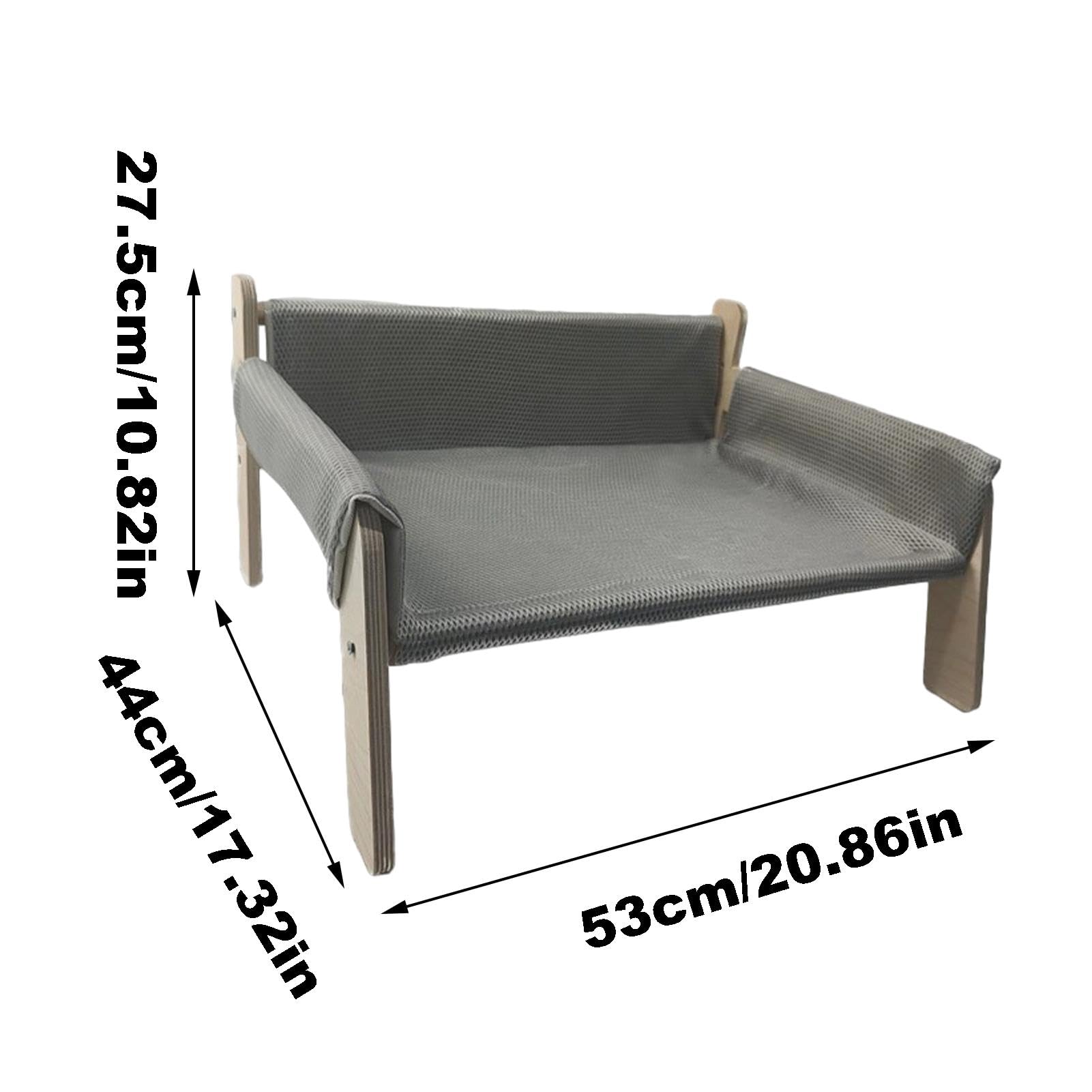 Cuccia rialzata Per cani con struttura in legno, divanetto rimovibile per gatti, cuccia stabile per cani