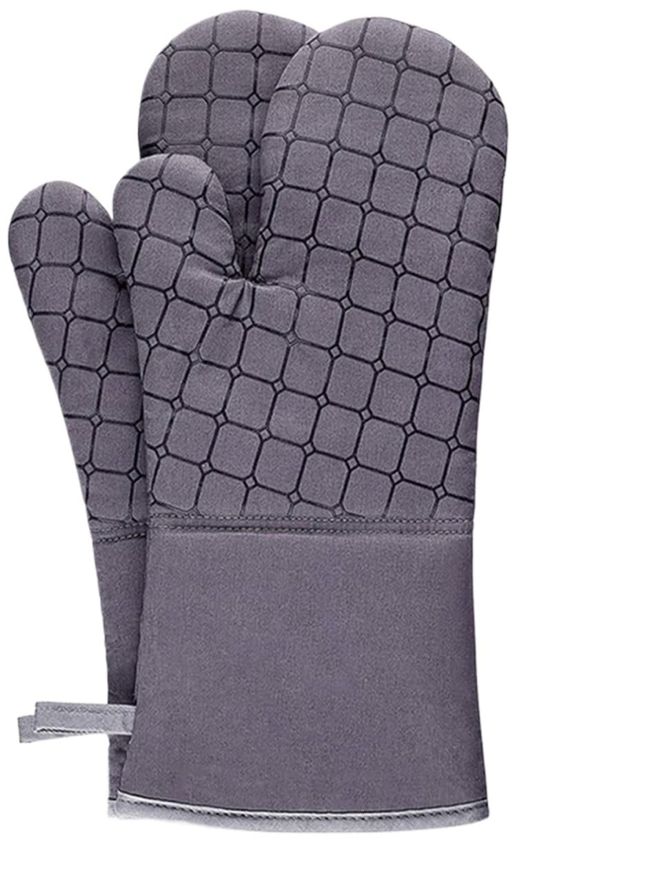 6Cps Oven Mitts And Pot Holders Sets, Heat Resistant Silicone Gloves With Kitchen Towels For Cooking