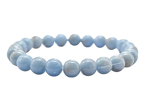 Miniatura 7 de Angelite Bracelet for Women Men's Gifts - Protection Healing Crystal Bracelet - 8mm Gemstone Beaded Stretchable Bracelet Pulseras Para Hombres Mujer