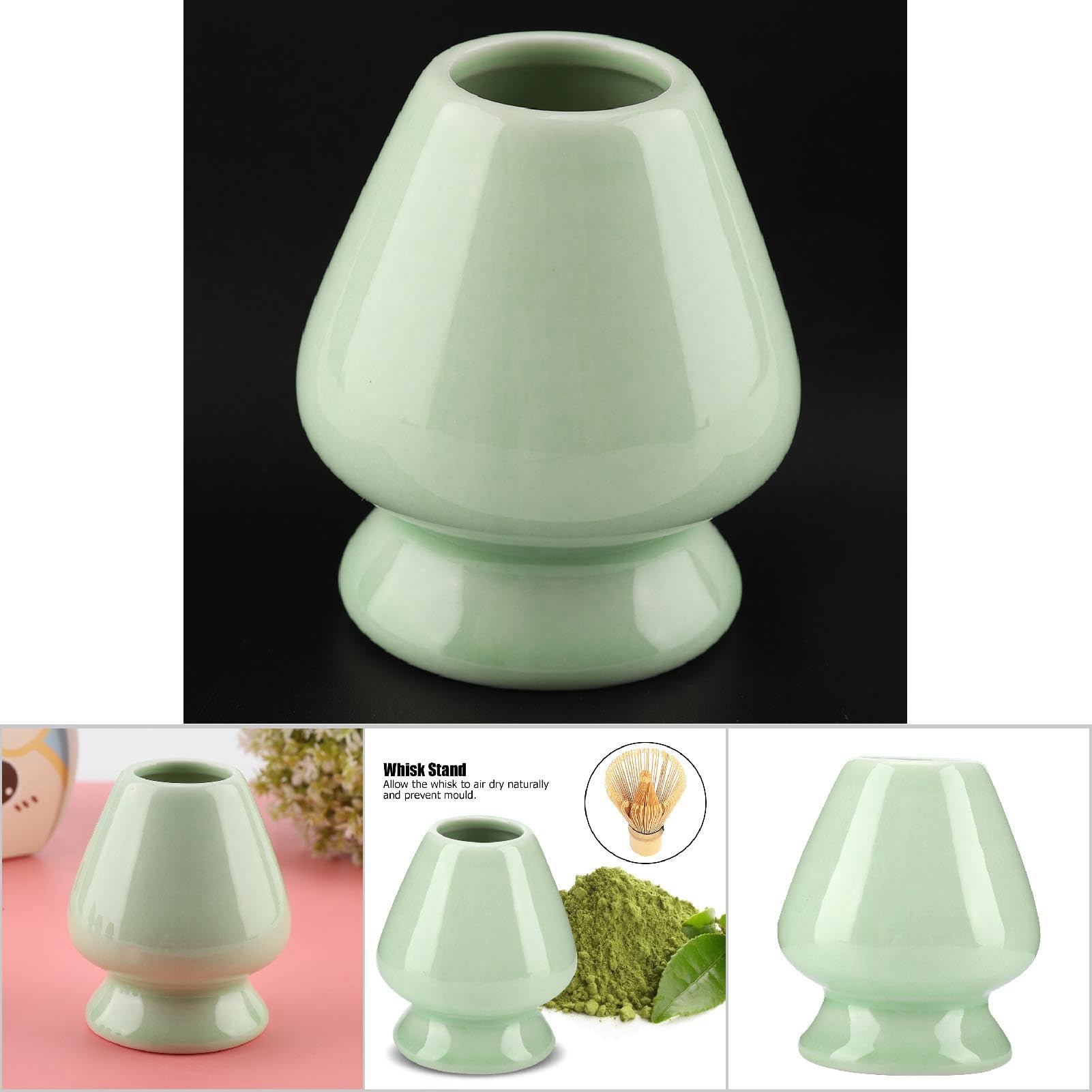 Soporte para batidor Matcha, Soporte de Cerámica para Matcha, 1 unidad Soporte de cerámica para batidor de matcha de bambú Chasen accesorio para juego de té(verde)