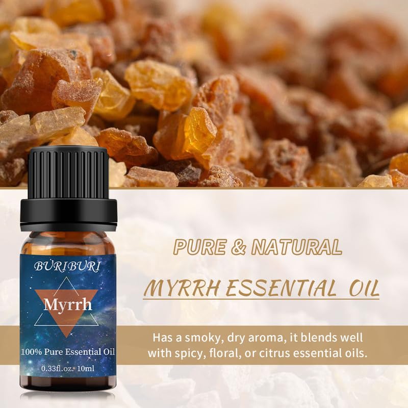 Image of BURIBURI Myrrh Frankincense Essential Oil Set for Diffusers & DIY 2x10ML