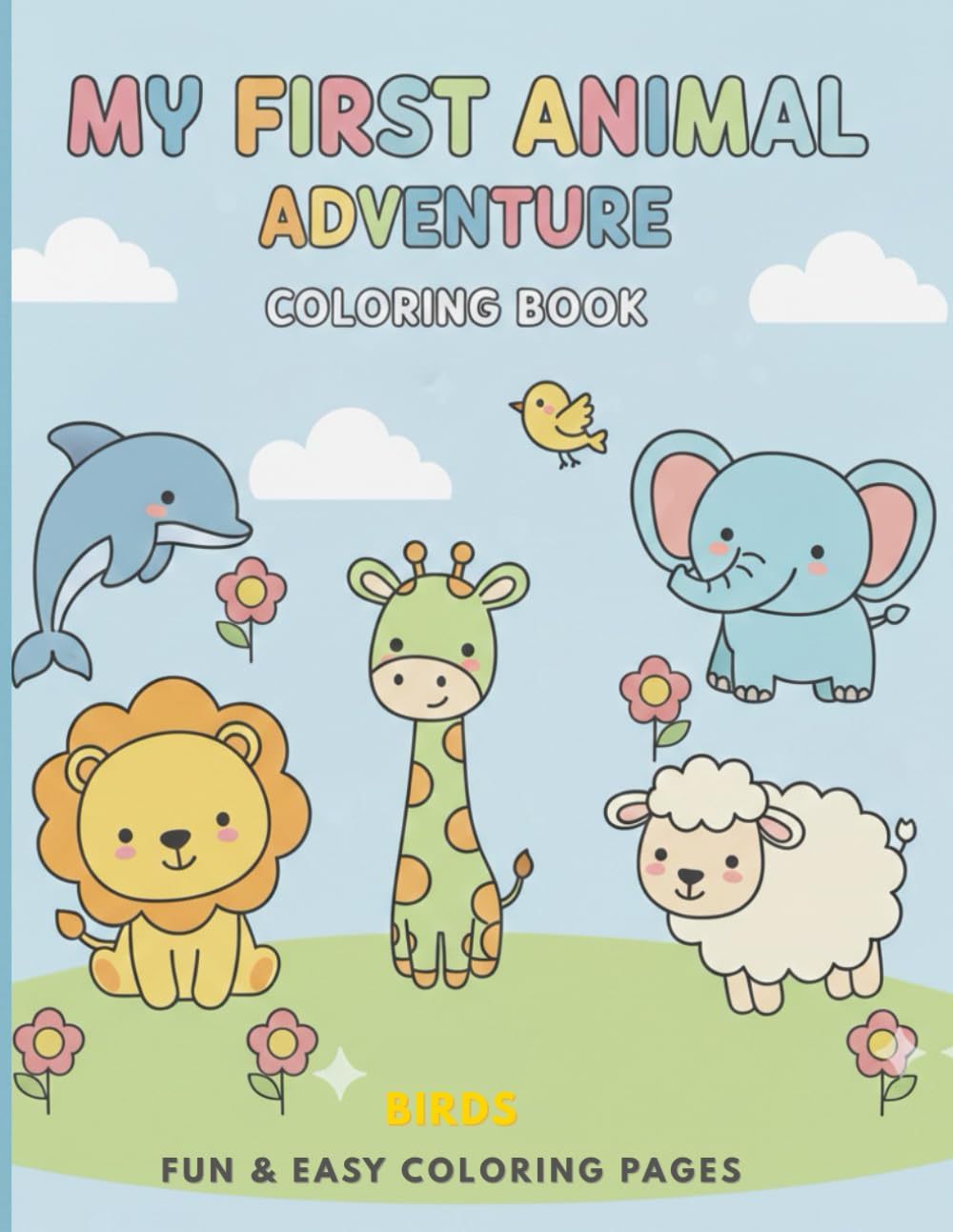 Birds Coloring Book for Kids Ages 4–8: Fun & Easy Coloring Pages with Cute Birds (Amazing Animals Coloring Books for Kids)