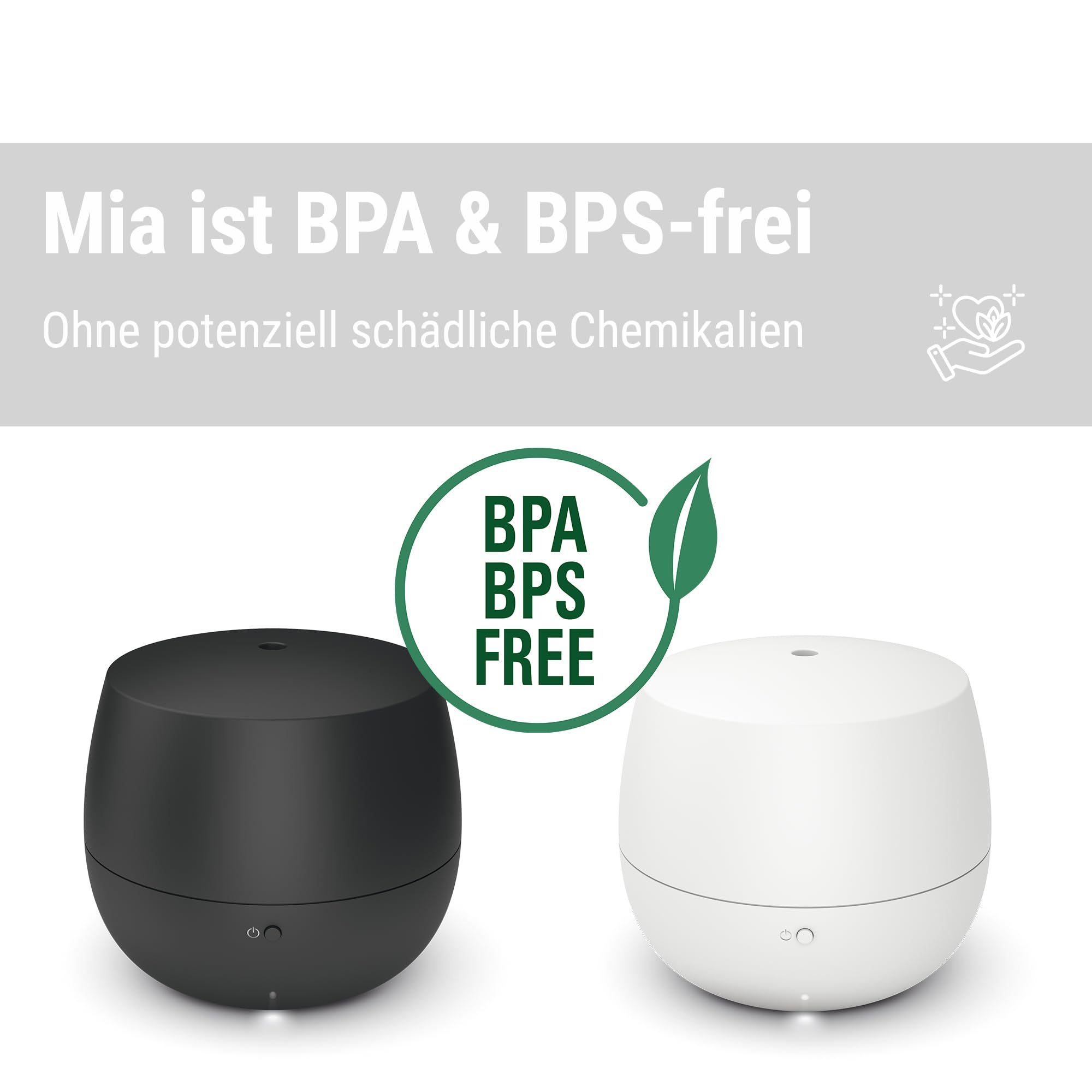 Stadler Form Aroma Diffuser Mia, Ultraschall-Technologie, mit extra feinem Nebel, für ätherische Öle geeignet, bis zu 10 h Laufzeit, für Schlafzimmer, Wohnzimmer und Kinderzimmer geeignet, schwarz