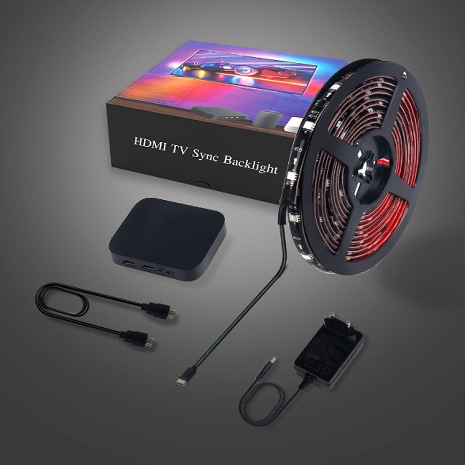 Striscia di retroilluminazione a LED per TV, Striscia di Illuminazione Ambientale immersiva, Kit di retroilluminazione 2.0 con SYNC Box, Controllo vocale Intelligente