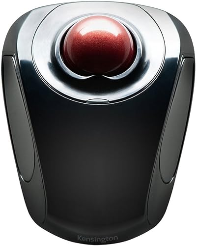 Miniatura 3 de Kensington Orbit Trackball móvil inalámbrico, frecuencia de 2.4 GHzrango inalámbrico de 30 pies, uso de mano izquierdaderecha, negrorojo