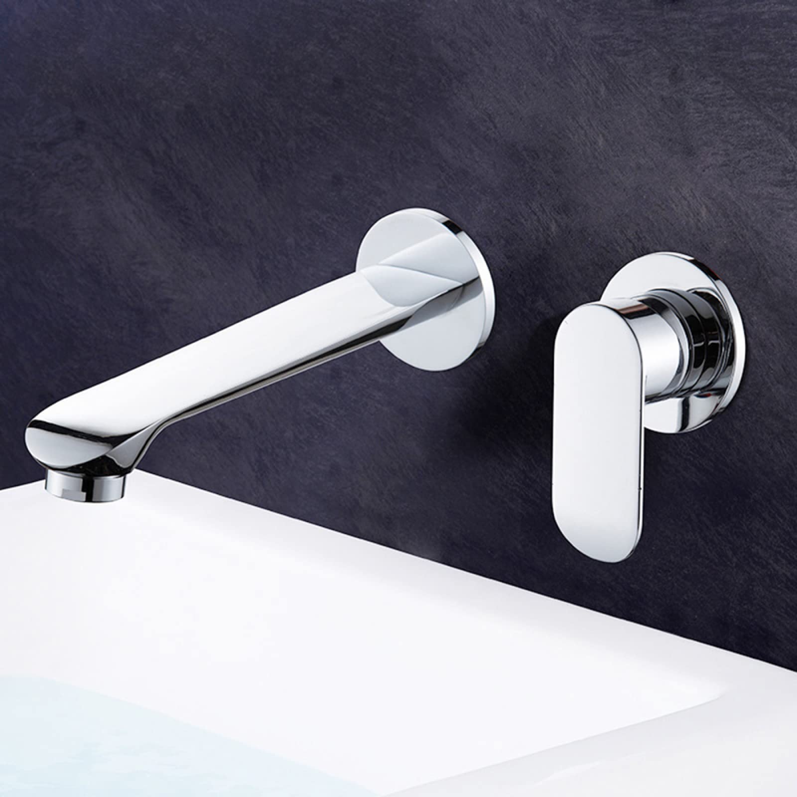 Robinet laiton massif mural pour vasque de salle de bain haut de gamme