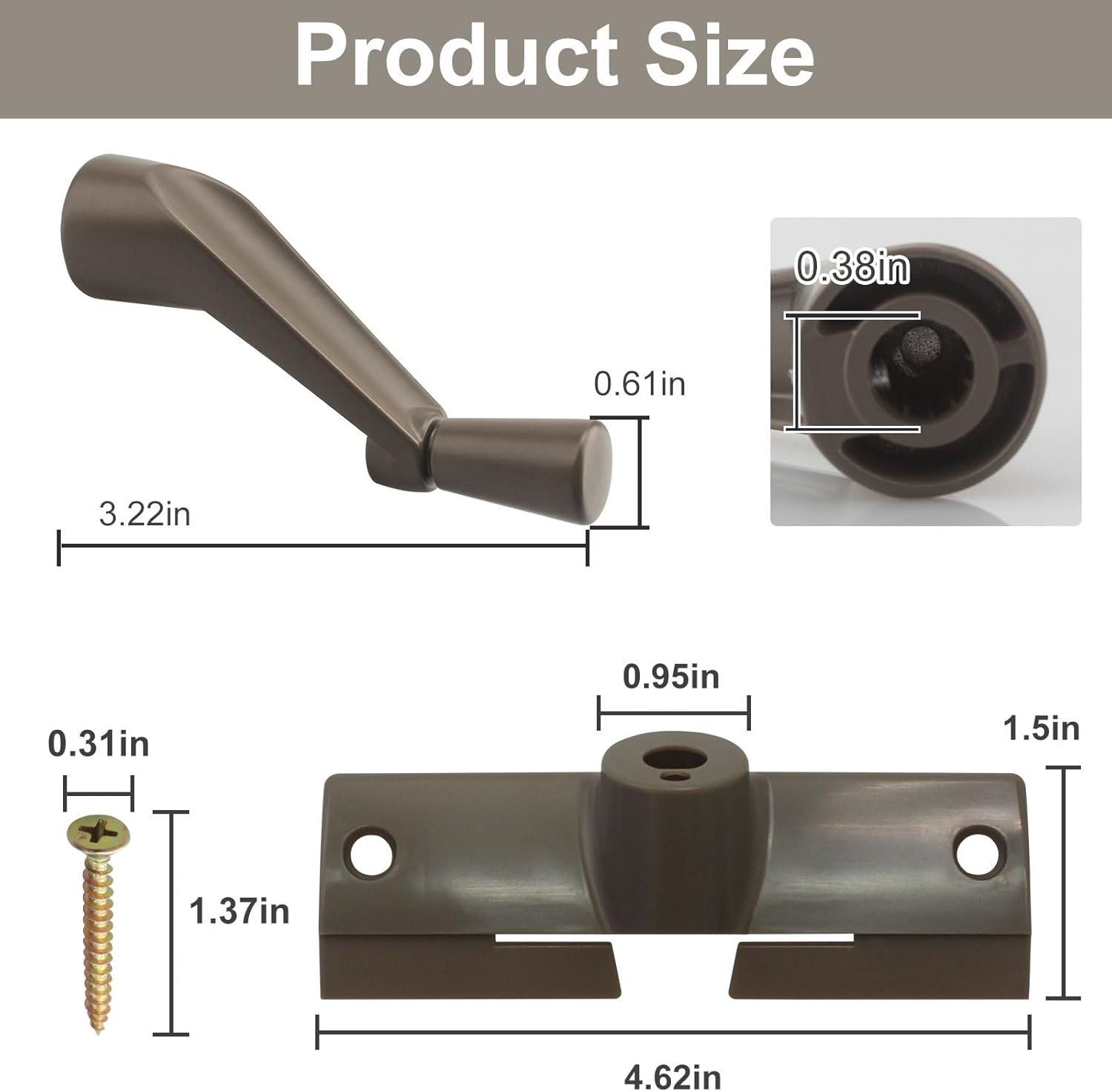 Window Crank Handle and Window Well Cover for Andersen Window Crank Replacement Parts Operator Handle and Cover,Stone,with Screws(1978-1995)