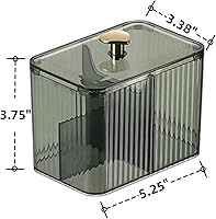 Vista 2 de Soporte para hisopos de algodón con 3 compartimentos, organizador de almacenamiento de tocador de baño verde