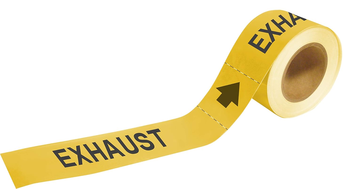 Brady 73889 Pipe Marker, Exhaust, 2" Height (Pack of 25)