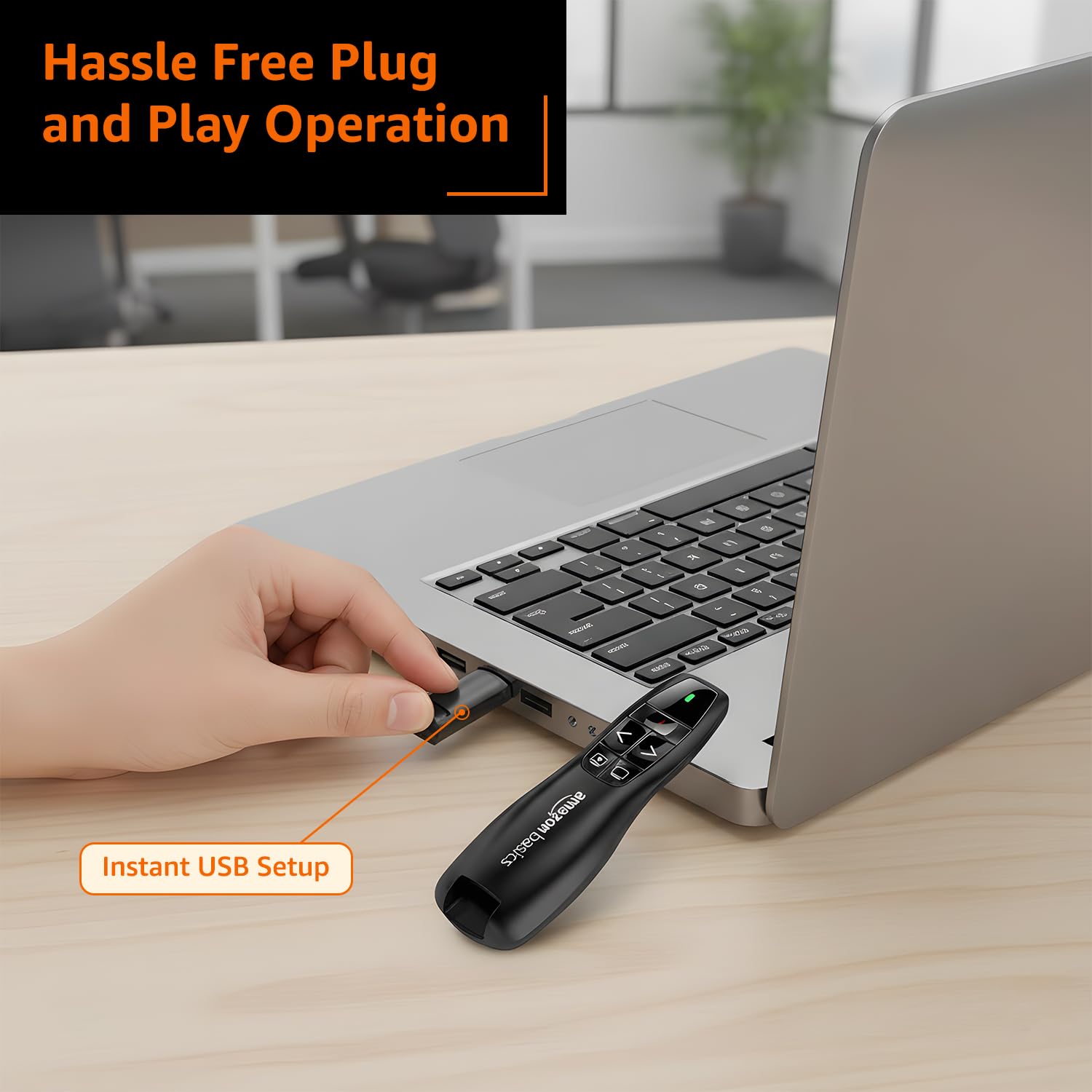 Wireless Laser Controller for Presentation, with USB Receiver and Battery Indicator (Battery Not Included) 1