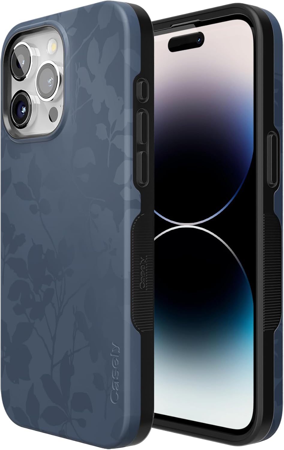 Casely iPhone 15 Pro Case | Twilight Flora | Moody Monochrome | Bold Protective Design | Compatible with MagSafe