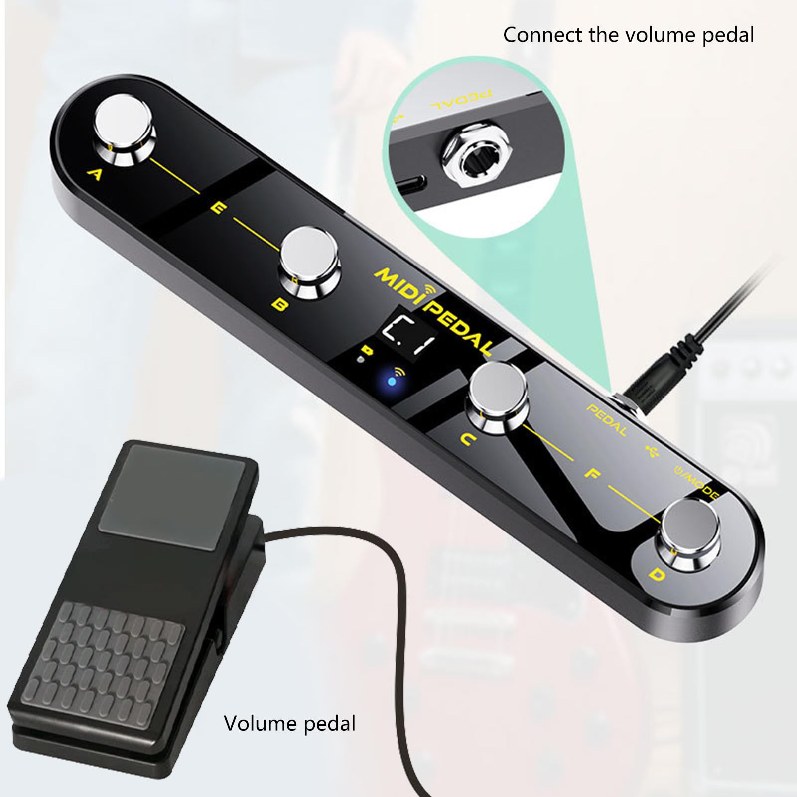 Pedale controller con ricevitore compatibilità ABS texture perfetto per Synths DAWs stabile bassa latenza controller pedale con ricevitore
