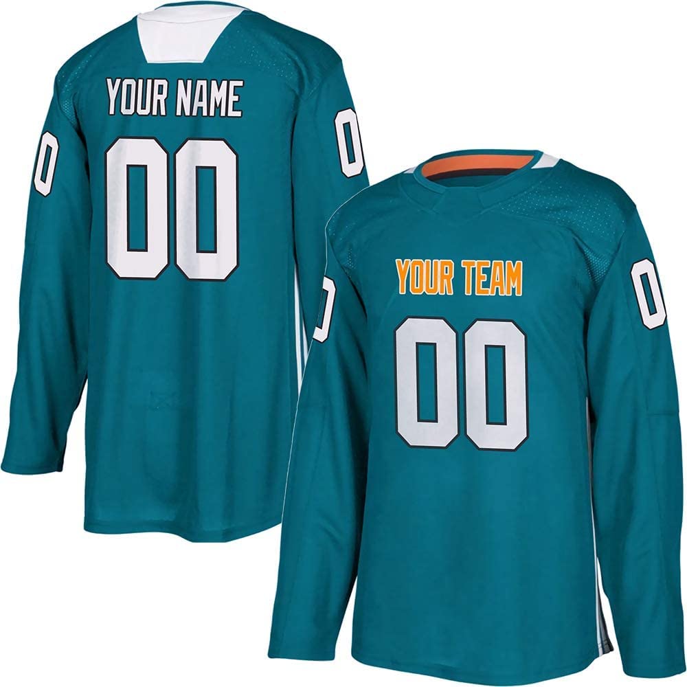 Custom Blue Hockey Jerseys for Men Women Youth Personalized Printed/Sewing Team Name Number S-5XL