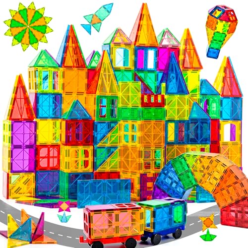 cossy 120Pcs Magnetic Tiles Magnetic 3D Building Blocks Set Educa...