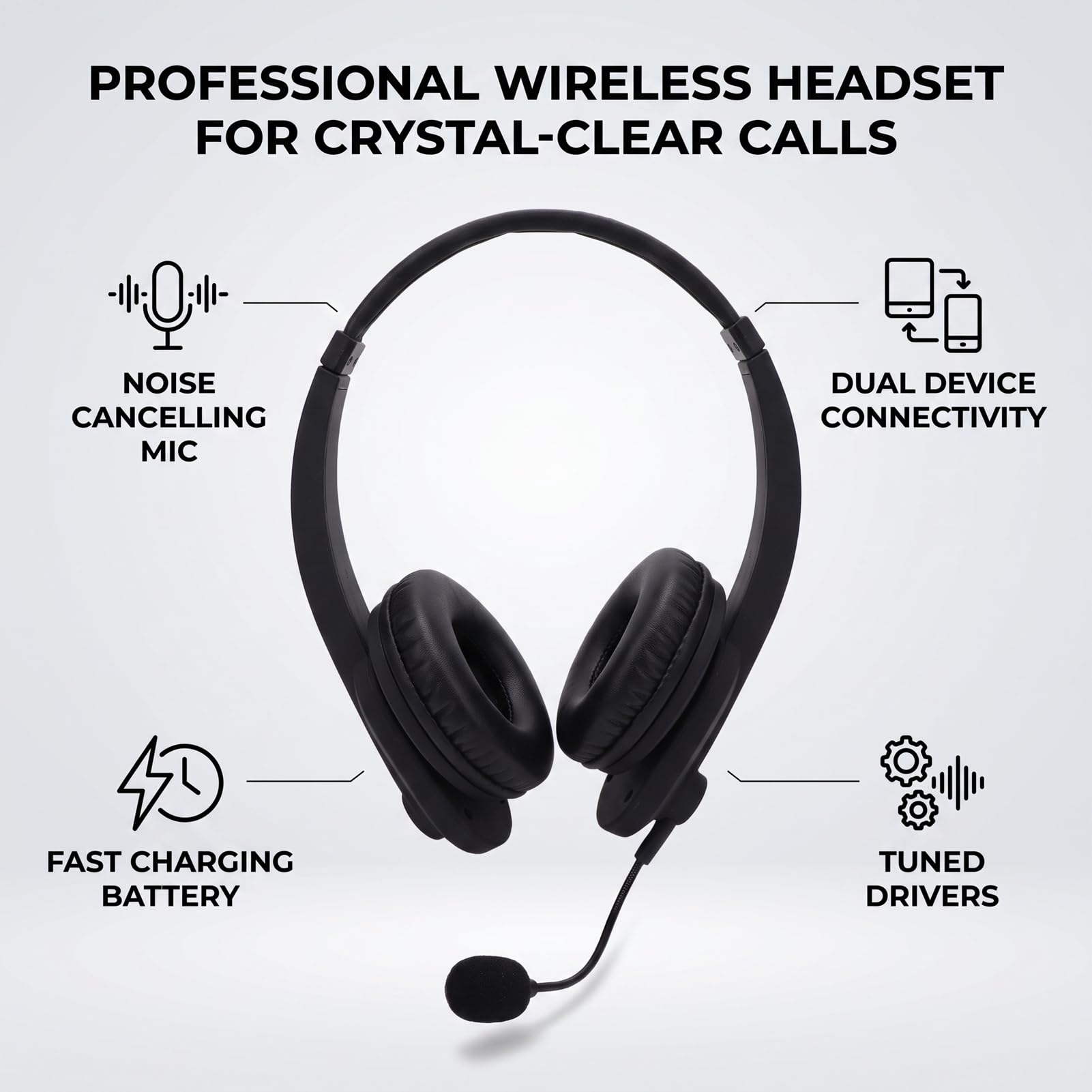Casque Bluetooth Trucker, Bluetooth 6.0, 2.4G, Micro ENC