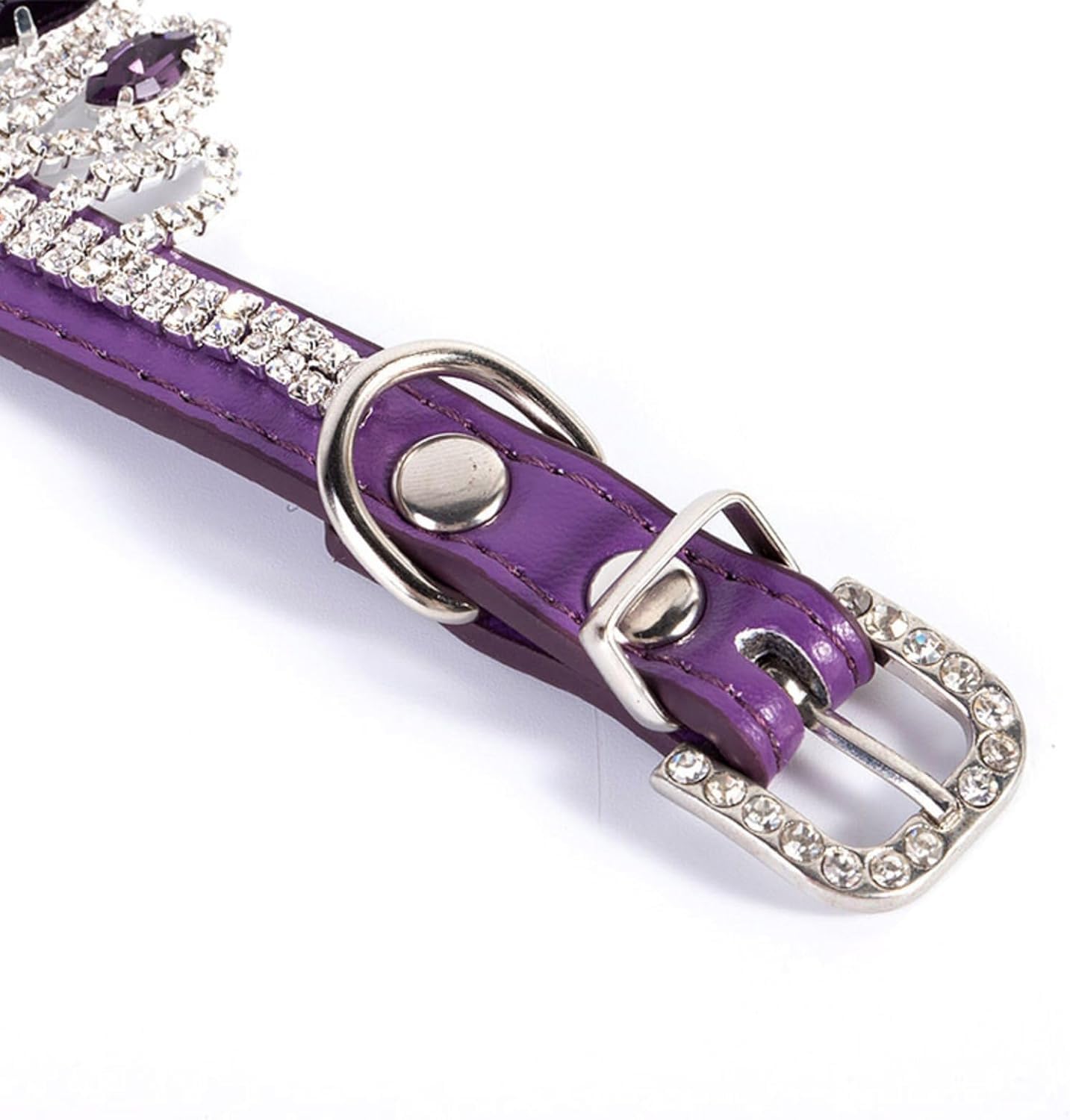 Verstellbares Halsband für Haustiere Haustierhalsband Mit Strasssteinen, Mehrfarbig, Mehrere Größen(Blue,XS)