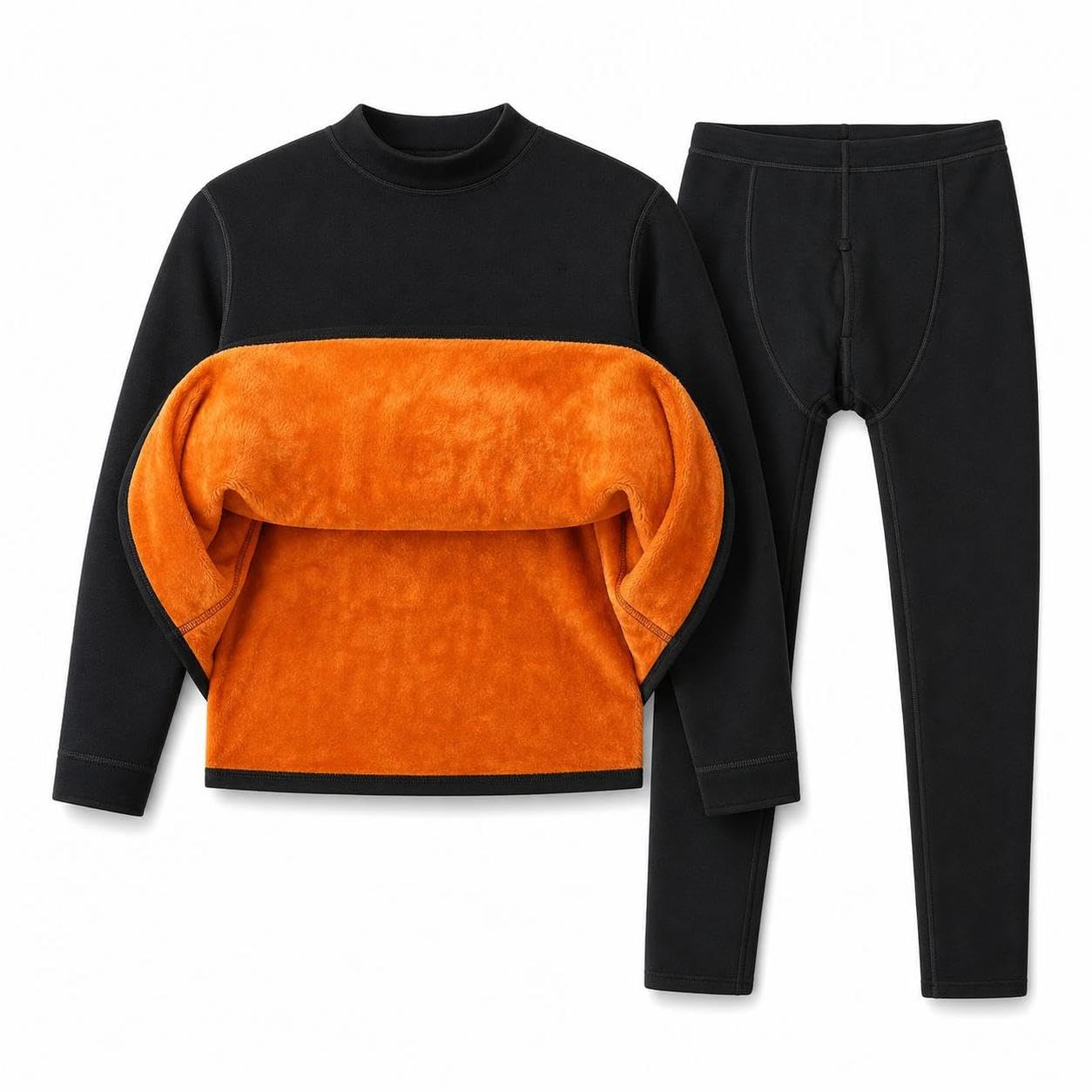 Baoblaze Set Termico Uomo in Poliestere con Strato Interno Morbido per Calore Efficace con Design Girocollo Alto per Uomo Maturo