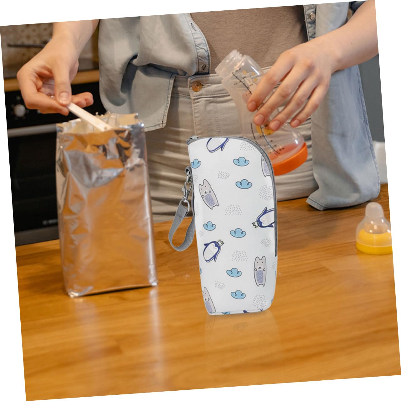 Toyvian 6piezas Bolsa Térmica para Biberones Portátil y Aislante para Viajes y Mamás Diseño De Pingüino
